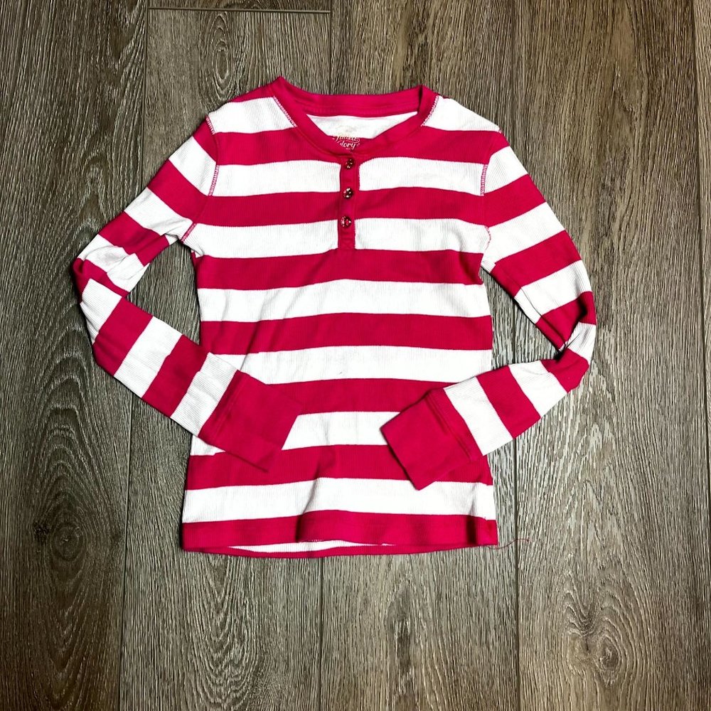 Faded‎ Glory Pink and white Stripe with Jewel Buttons Sizes 6 Small